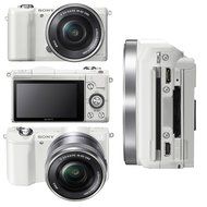 Sony Alpha a5000 Mirrorless Camera (White) w/ 55-210mm f/4.5-6.3 Lens (Silver) &amp; 32GB SD Card Bundle N2