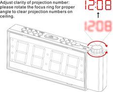 PPLEE 1.8&quot; LED Dimmable Projection Clock Radio with FM,USB Charging,Dual Alarm,Battery Backup,Sleep Timer,Snooze N2