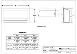 Modern Flames Home Fire Series Electric Fireplace with Glass Set and Red Herringbone Side Panels, 60-Inch N6