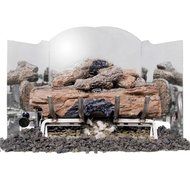Peterson Gas Logs 30 Inch 3-fold Traditional Polished Stainless Steel Fireback
