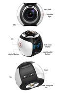 360 Degree WIFI Action Camera 4K 30M Waterproof 220 Degree Fish Eye Lens 16MP Cam