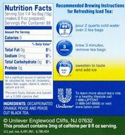 Lipton Black Tea Bags, Cold Brew, Decaf, 22 ct N2