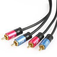 SHD 2 RCA Cable Stereo Audio 2RCA Male to 2RCA Male Premium Sound Quality OFC Conductor Dual Shielding Gold Plated...