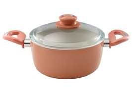 Essenso Ecotouch Lazio Enamel-Coated Dutch Oven with Nonstick Ceramic Interior, PTFE / PFOA Free, 4 Quart, Orange N7