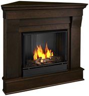 Real Flame Chateau Corner Ventless Gel Fireplace - Dark Walnut