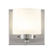 Clean 1-Light Vanity - Satin Nickel Finish with Acid Etched Opal Glass Shade by Varaluz