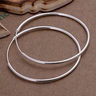 New Women 925 Sterling Silver Plated Fashion Hoop Dangle Earring Studs Jewelry