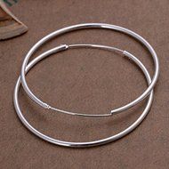 New Women 925 Sterling Silver Plated Fashion Hoop Dangle Earring Studs Jewelry N2