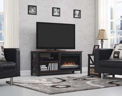 ClassicFlame 26MM8552-C296 Grainger TV Stand for TVs up to 60&quot;, Old World Brown (Electric Fireplace Insert sold...