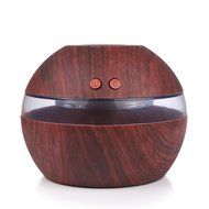 ONEVER 300ml USB Ultrasonic Aroma Aromatherapy Humidifier with Blue LED Light (Dark wood color) N3