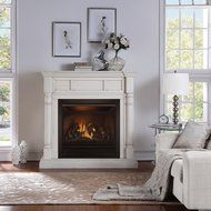 Duluth Forge Full Size Dual Fuel Vent Free Gas Fireplace - 32,000 BTU, Remote Control, Antique White Finish N6