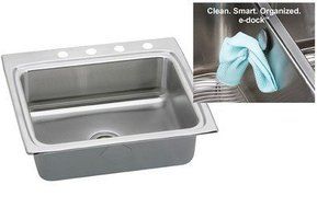 Elkay DLR252210EK4 18 Gauge Stainless Steel 25 x 22 x 10.375 Single Bowl Top Mount Kitchen Sink Kit with 4 Hole...