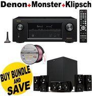 Denon AVR-X3300W 7.2 Channel Full 4K Ultra HD A/V Receiver + Klipsch HDT-600 Home Theater System + Monster - Platinum...