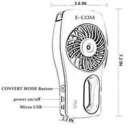 E-COM Aromatherapy Essential Oil Humidifiers, Portable Misting Cooling Handheld Fan For Office, Bedside, Sleeping... N9