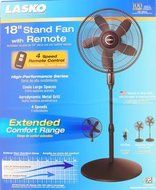 18&#039;&#039; Aerodynamic Metal Grill Stand Fan with Remote Control, Black N2