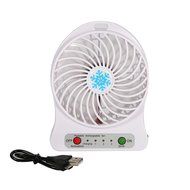 Portable Mini Table Fan with LED Light SiFree 3 Speeds Rechargeable Desktop Air Cooler (White) N4