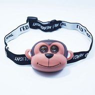 Animal LED Children&#039;s Head Torch Camping Light Bright Lamp Kids Night Headlamp Headlight(Monkey) by HANGQI