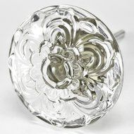 Furniture Knob, Antique Glass Drawer Pulls and Cabinet Door pulls 6-Pack T100M Small 35mm Clear Embossed Daisy...