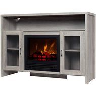 Decor Flame 42" Mantel Hudson Fireplace Media Console For TV's Up To 50"; New Grey Finish N2