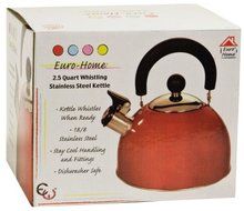 2.5 Qt Whistling S/S Tea Kettle - Red