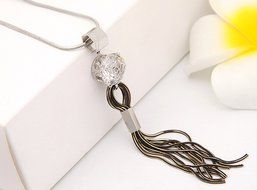 E.a@market Fashion Roses Tassel Long Necklace Sweater Chain for Women (Rose Gold) N4