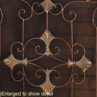 Gracelove Antique Style Wrought Iron Italian Design Folding Fireplace Screen