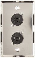 Seismic Audio SA-PLATE10 Stainless Steel Wall Plate with Dual 4 Pole Speakon Connectors N2