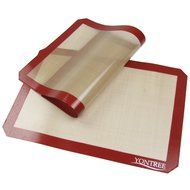 Yontree Silicone Baking Mat Cookie Sheet 2xQuarter Size Brown Base &amp; Red Edge N25