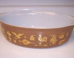 Pyrex 1 1/2 qt Brown Early American Oval Baking Dish N2
