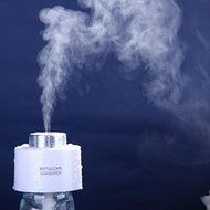 Leewa Protable USB Charging Bottle Caps Humidifier - Steam Mist Diffuser - 40ml/h Humidification (White) N3