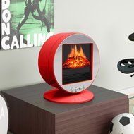 CorLiving FPE-437-F Desktop Fireplace/Space Heater, Green and Silver N5