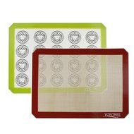 Yontree Silicone Baking Mat Cookie Sheet 2xQuarter Size Brown Base &amp; Red Edge N29