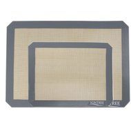 Yontree Silicone Baking Mat Cookie Sheet 2xQuarter Size Brown Base &amp; Red Edge N30