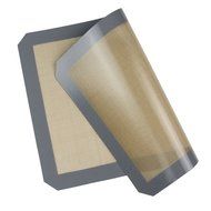 Yontree Silicone Baking Mat Cookie Sheet 2xQuarter Size Brown Base &amp; Red Edge N31