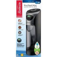 Sunbeam Sleek Black Design Cool Mist Tower Humidifier for Medium Sized Room Runs up to 36 Hours