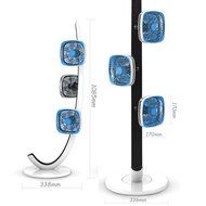 SOGAR Household Electric Fan Remote Control Mute Touch Multifunction Display Timing Three Tower Fan,Blue N6