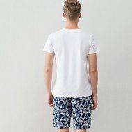 KAKA(TM) Girl Boy Summer Sleepwear Couples Cotton Letter Pattern Homewear Short Sleeve Pajama Shorts and Top Set N7