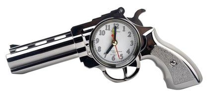 C-Pioneer Novelty Pistol Gun Shape Alarm Clock Desk Table Home Office Decor Gifts