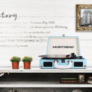 MUSITREND Record Player Classic Portable Suitcase 3 Speed Stereo Turntable with Built-in Speakers, PC Recorder... N2