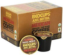 EKOCUPS Organic Artisan Mexican Coffee, Medium Roast, in Recyclable Single Serve Cups for Keurig K-cup Brewers... N6