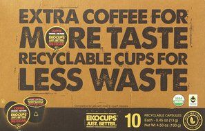 EKOCUPS Organic Artisan Mexican Coffee, Medium Roast, in Recyclable Single Serve Cups for Keurig K-cup Brewers... N7