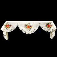 19" X 90" Wide Fireplace Mantel Scarf with Fall Pumpkins, Grapes