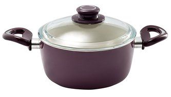 Essenso Ecotouch Lazio Enamel-Coated Dutch Oven with Nonstick Ceramic Interior, PTFE / PFOA Free, 4 Quart, Orange N12