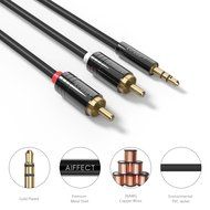 AIFFECT 6.6Ft 3.5mm to 2 RCA Stereo Audio Cable, Premium 3.5mm Aux to RCA Adapter Cable