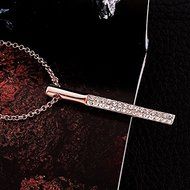 Rose Gold Hot New Fashion 18K Gold Filled Chain Link Long Crystal Pendant Necklace N3