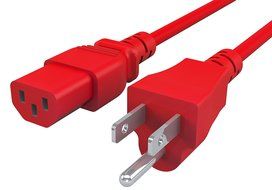 GearIt 18 AWG Universal Power Cord NEMA 5-15P to IEC320 C13 [UL Listed], Red (1 Foot/0.3 Meters)