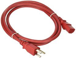 GearIt 18 AWG Universal Power Cord NEMA 5-15P to IEC320 C13 [UL Listed], Red (1 Foot/0.3 Meters) N2