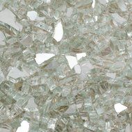 Dragon Glass 1/4" Reflective Tempered Firepit Fire Glass, 25 lb, Crystal N6