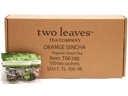 Two Leaves Tea Company Organic Sencha Green Tea, 100-Count