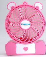 Welltop&reg; Mini 3-Inches Electrical Portable fan Rechargeable Cute Pocket Bear Fan 3 Speeds 18650 Desktop Summer... N2